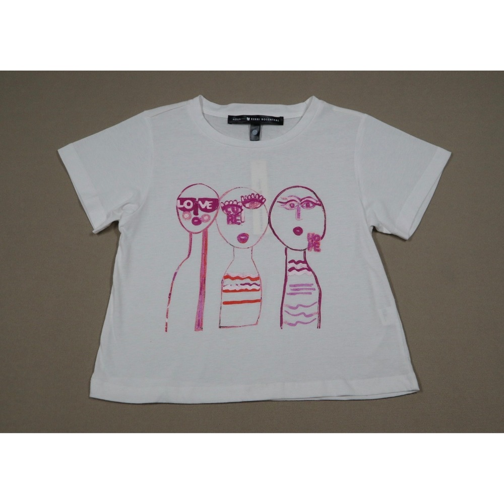 Aqua X Kerri Rosenthal Girls' Three Girls Tee - Size XL(14/16)